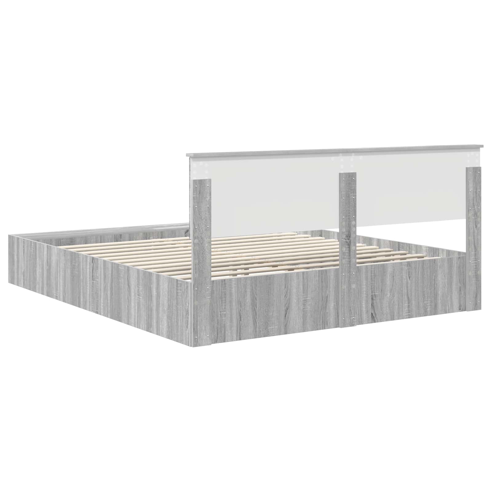 vidaXL Bedframe met plank Sonoma Eiken 200 x 200 cm Bewerkt hout
