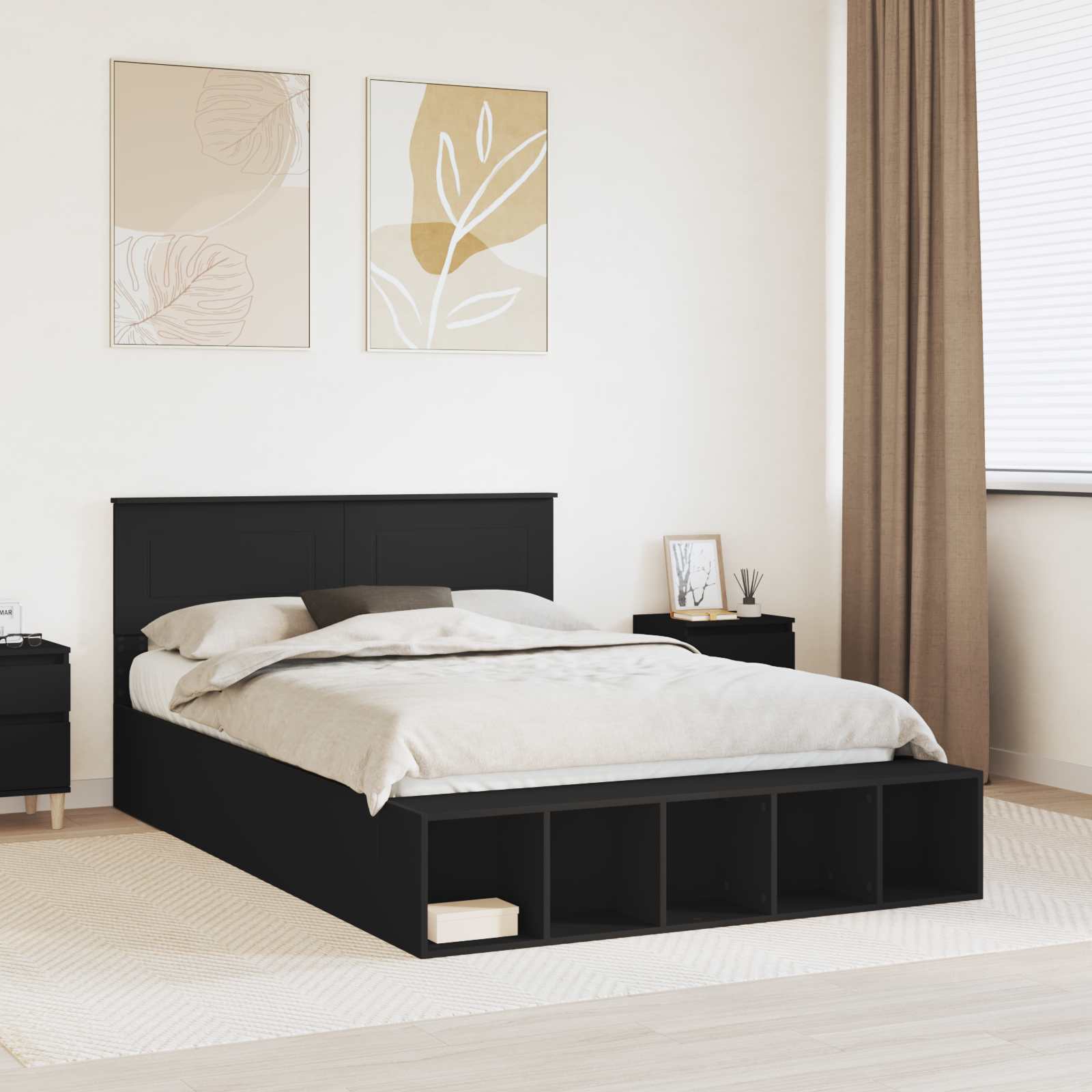 vidaXL Bedframe met plank Sonoma Eiken 200 x 200 cm Bewerkt hout