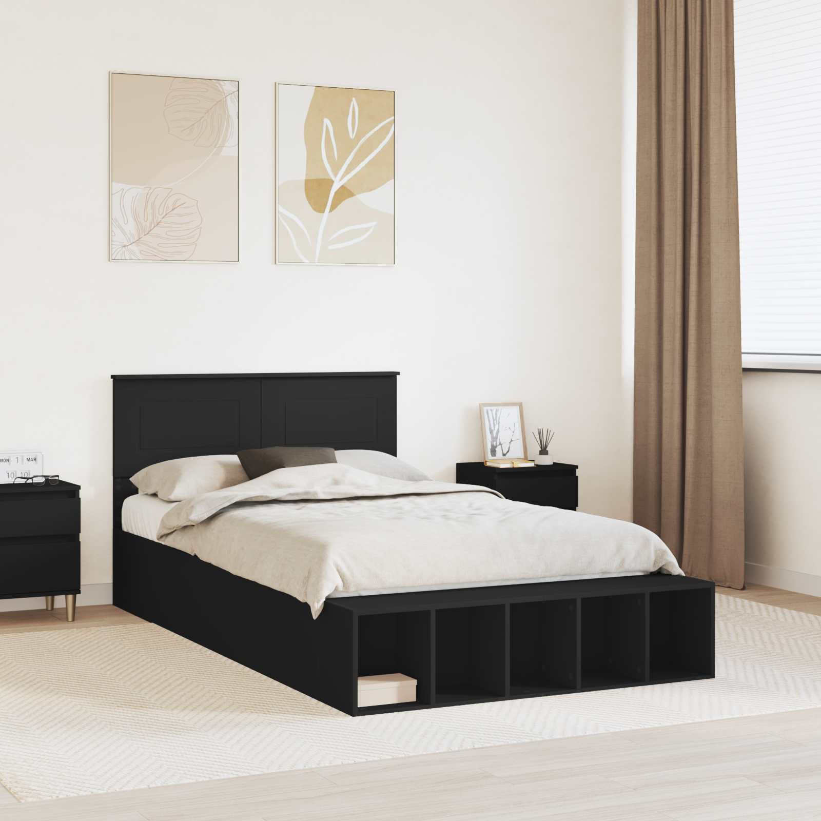 vidaXL Bedframe met plank Sonoma Eiken 200 x 200 cm Bewerkt hout