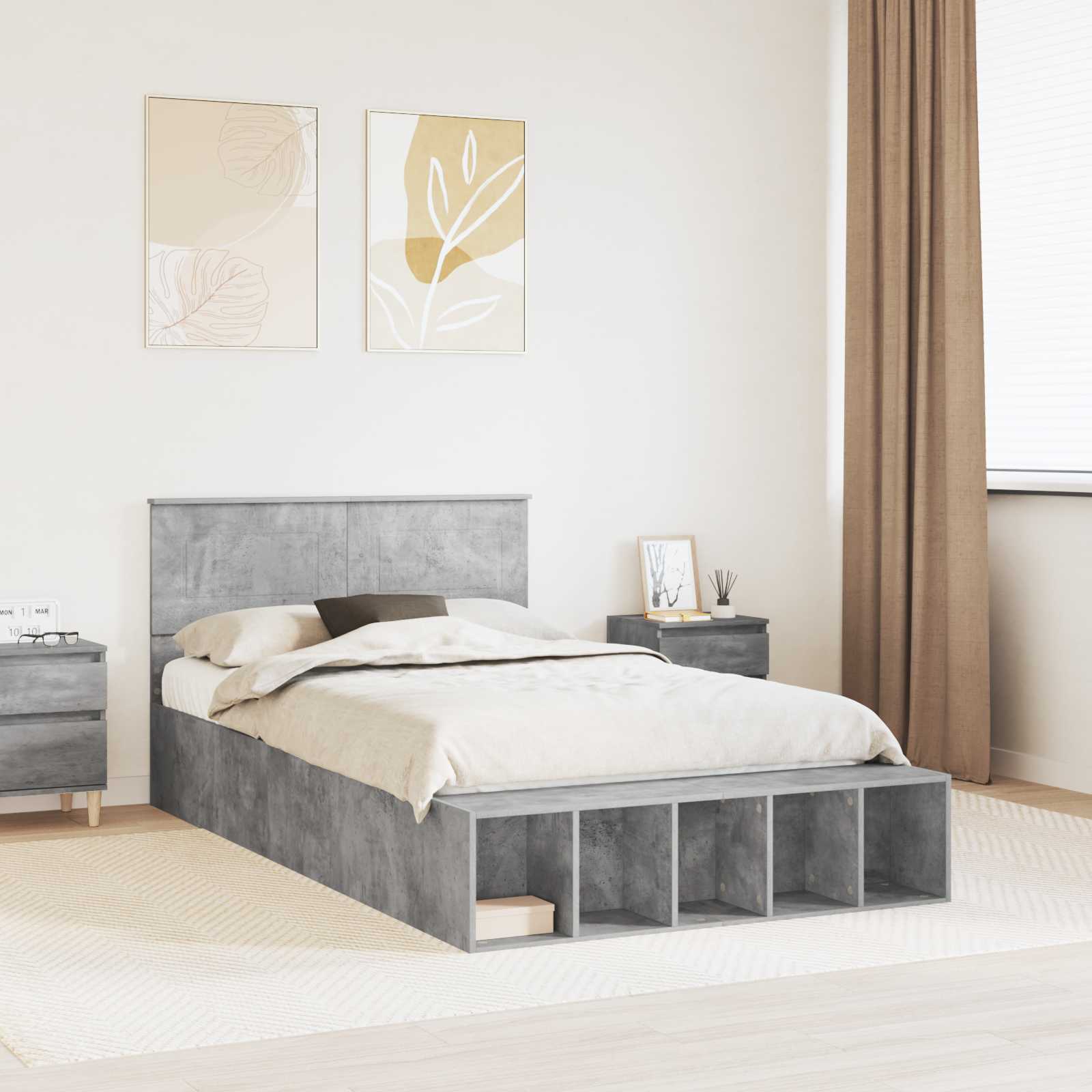 vidaXL Bedframe met plank Sonoma Eiken 200 x 200 cm Bewerkt hout