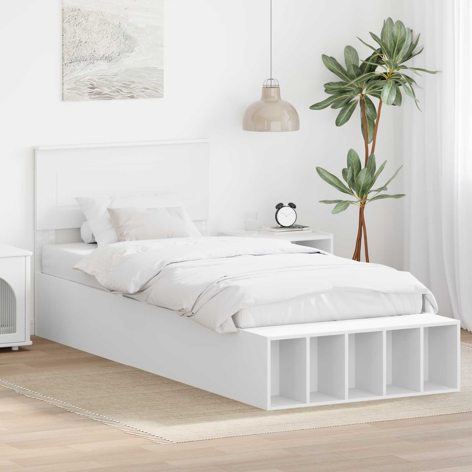 vidaXL Bedframe met plank Sonoma Eiken 200 x 200 cm Bewerkt hout
