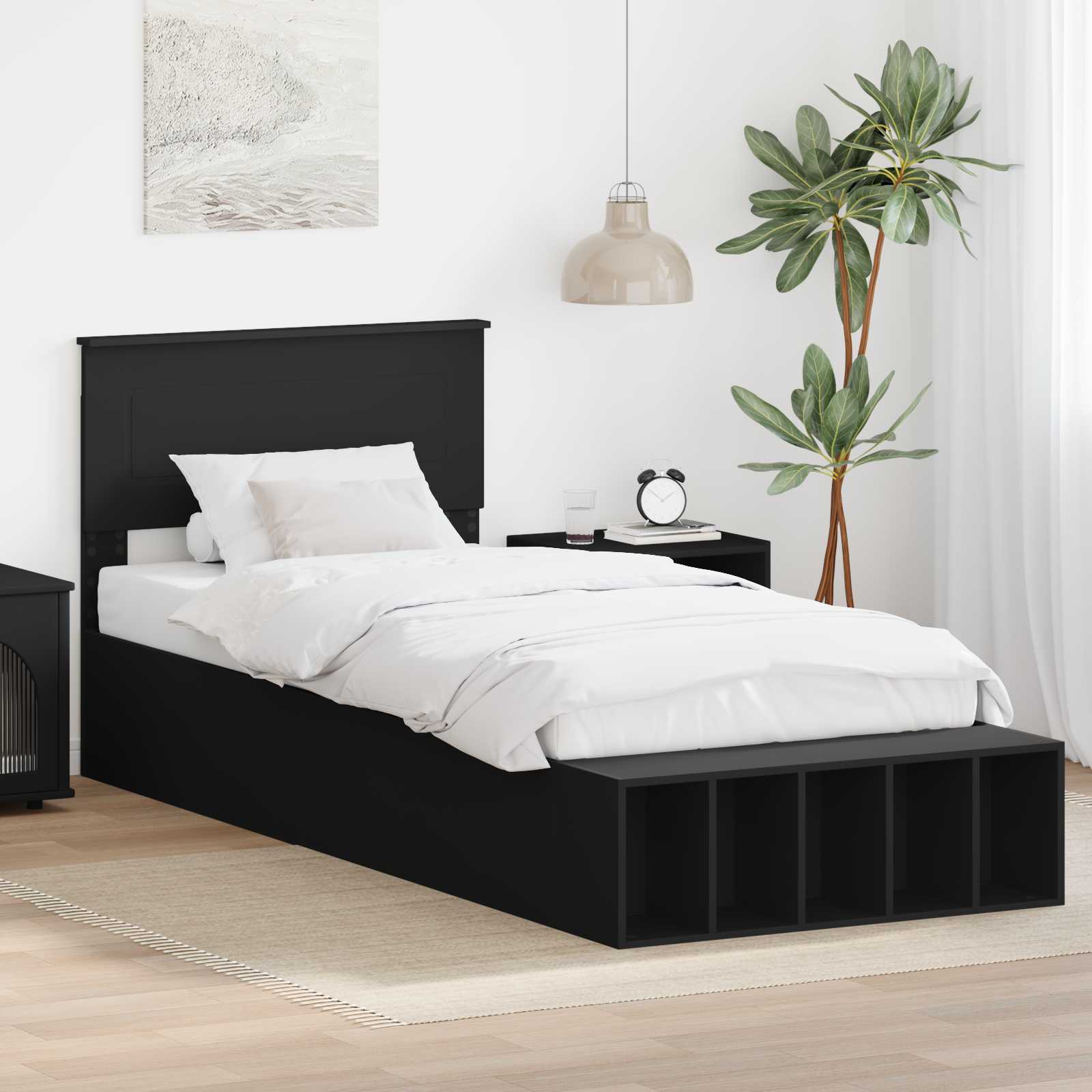 vidaXL Bedframe met plank Sonoma Eiken 200 x 200 cm Bewerkt hout