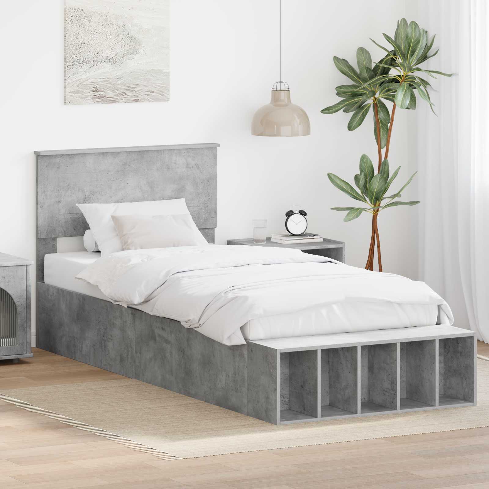 vidaXL Bedframe met plank Sonoma Eiken 200 x 200 cm Bewerkt hout