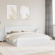 vidaXL Bedframe met lade met hoofdeinde Wit 200 x 200 cm Bewerkt hout