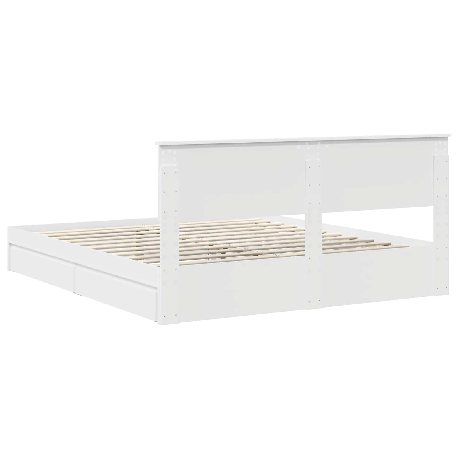 vidaXL Bedframe met lade met hoofdeinde Wit 200 x 200 cm Bewerkt hout