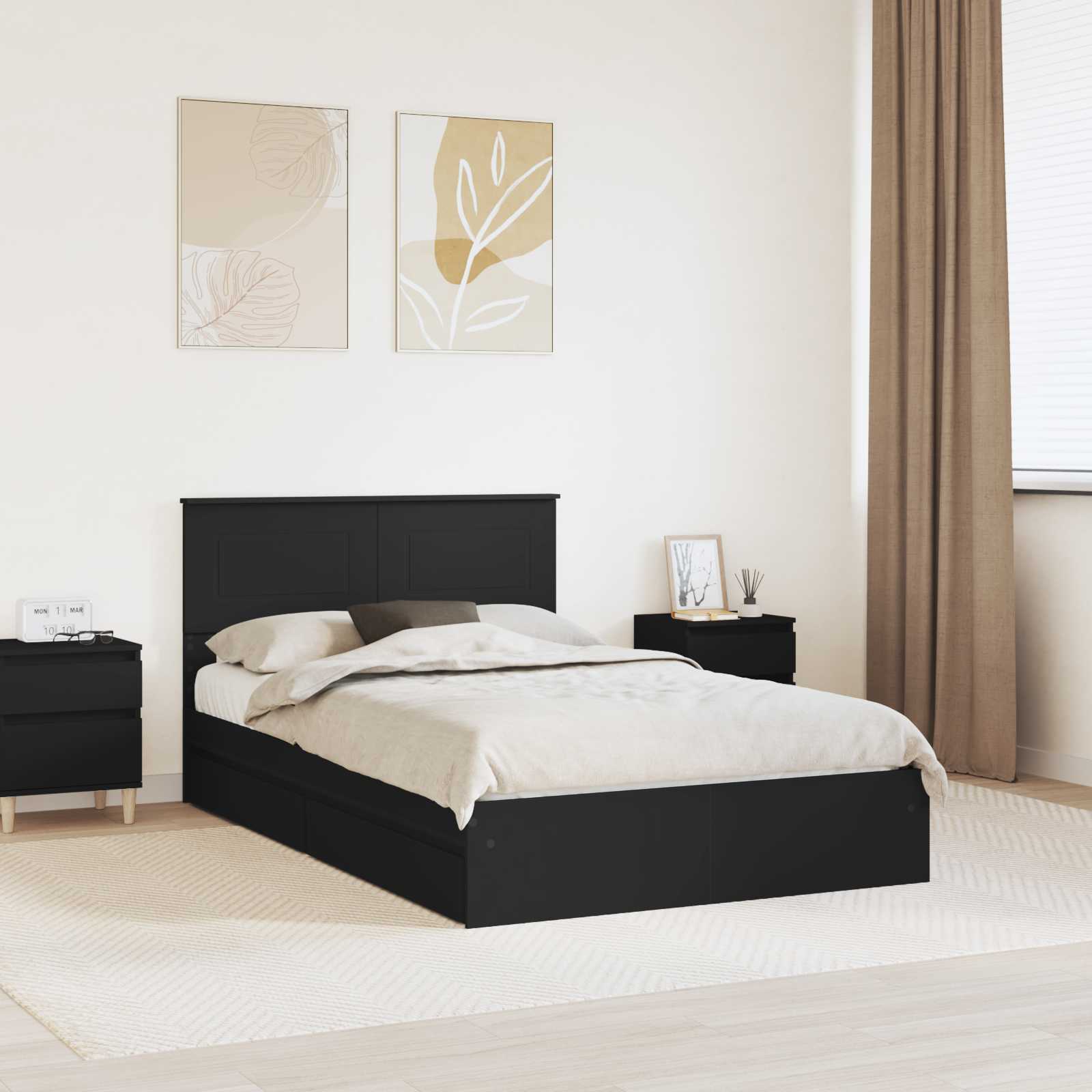 vidaXL Bedframe met lade met hoofdeinde Wit 200 x 200 cm Bewerkt hout