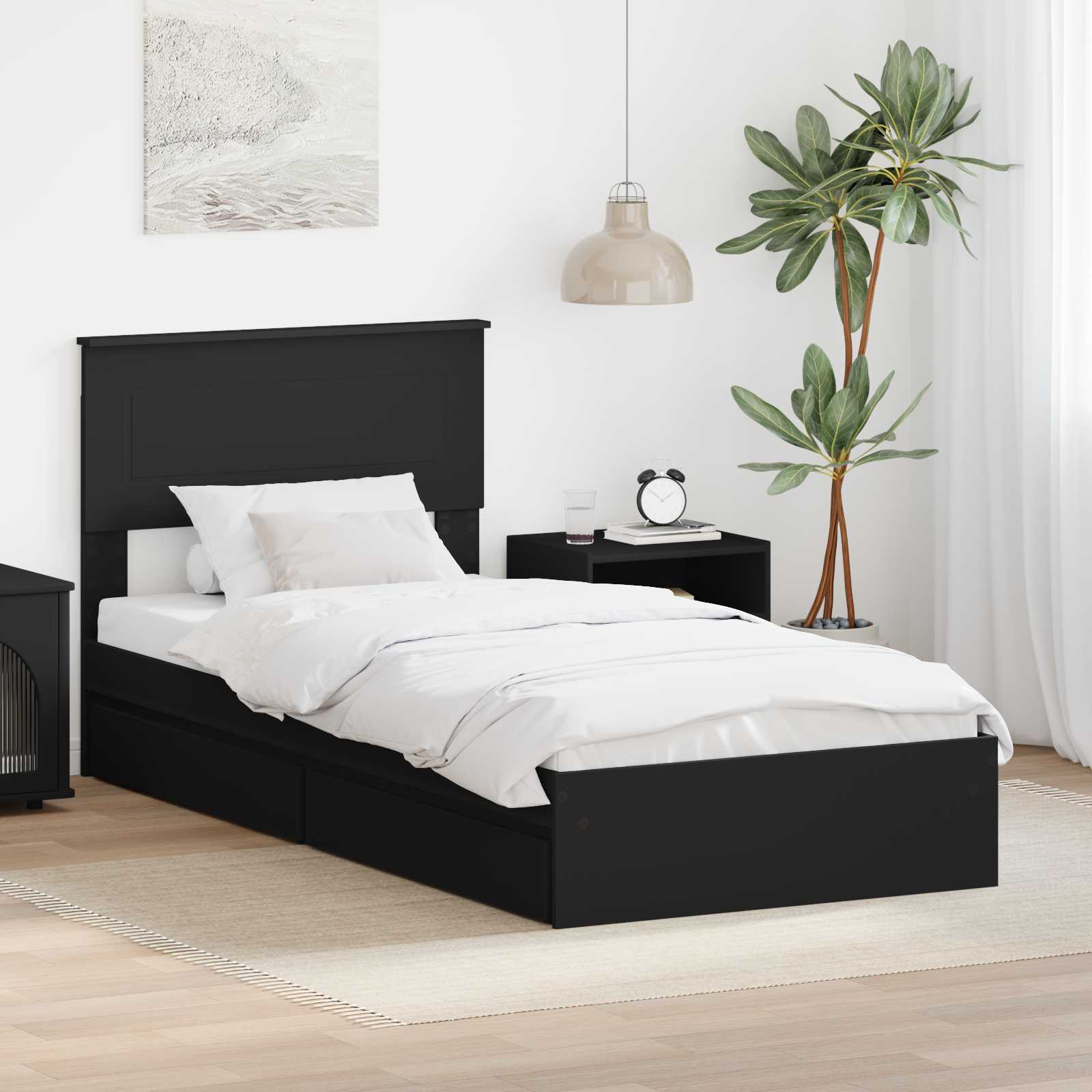 vidaXL Bedframe met lade met hoofdeinde Wit 200 x 200 cm Bewerkt hout