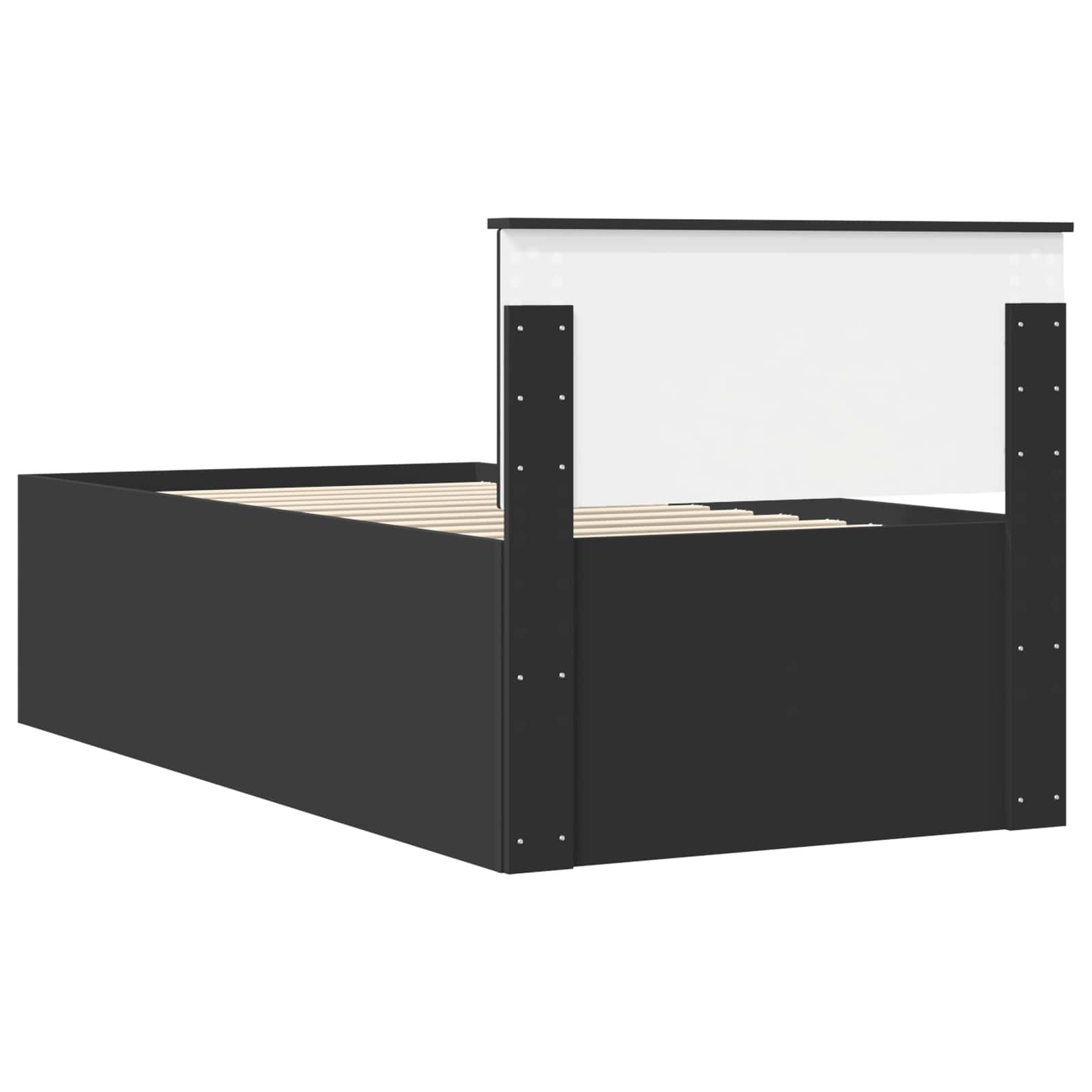vidaXL Slaapbank met lade Wit en zwart 100 x 200 cm Bewerkt hout