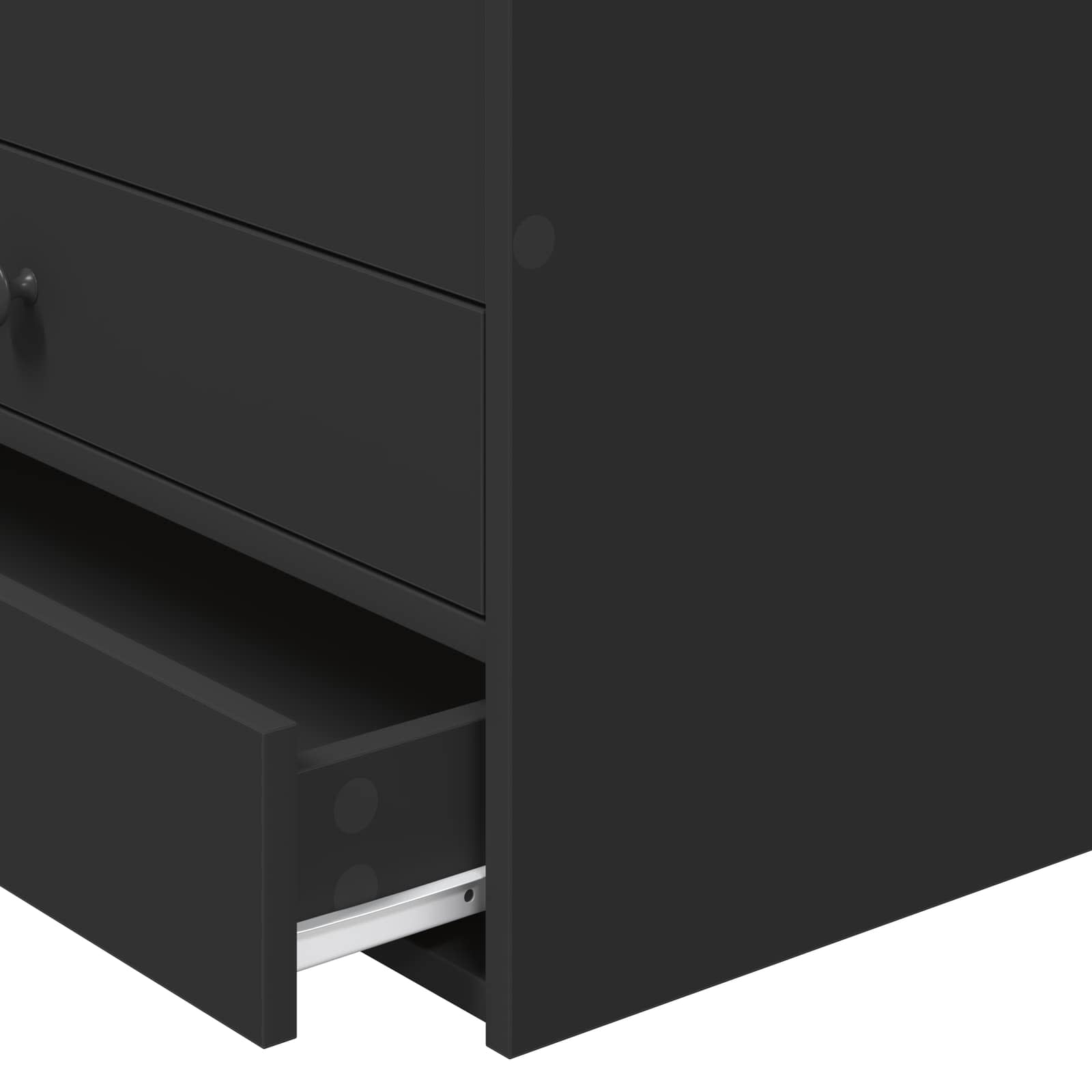 vidaXL Slaapbank met lade Wit en zwart 100 x 200 cm Bewerkt hout