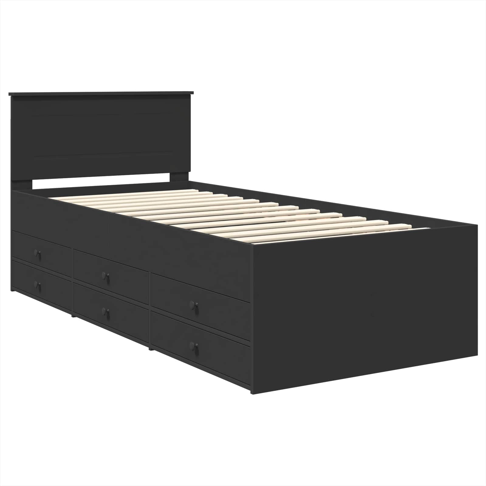 vidaXL Slaapbank met lade Wit en zwart 100 x 200 cm Bewerkt hout