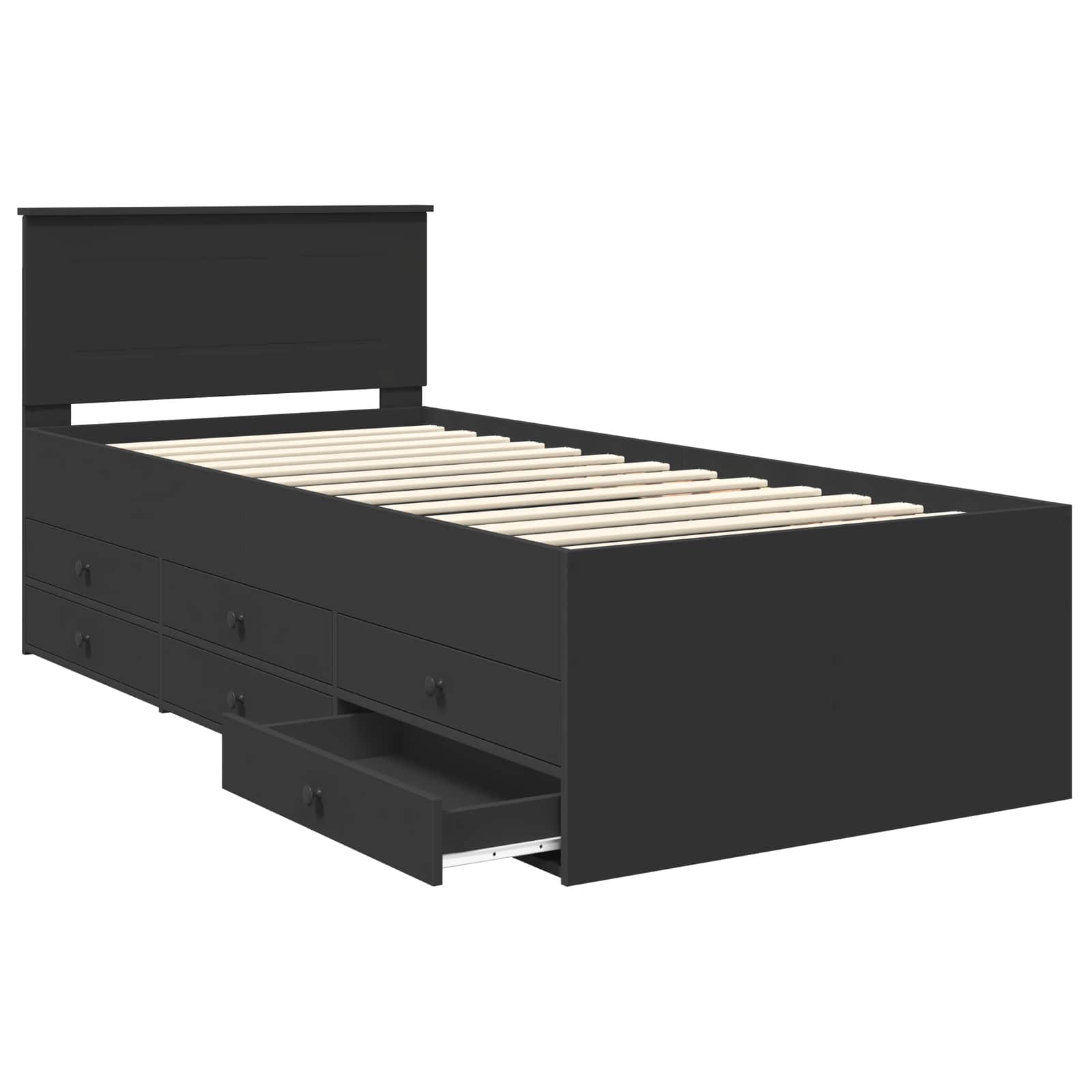 vidaXL Slaapbank met lade Wit en zwart 100 x 200 cm Bewerkt hout