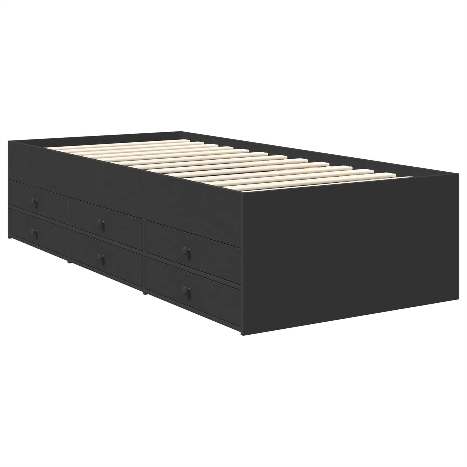 vidaXL Slaapbank met lade Wit en zwart 100 x 200 cm Bewerkt hout
