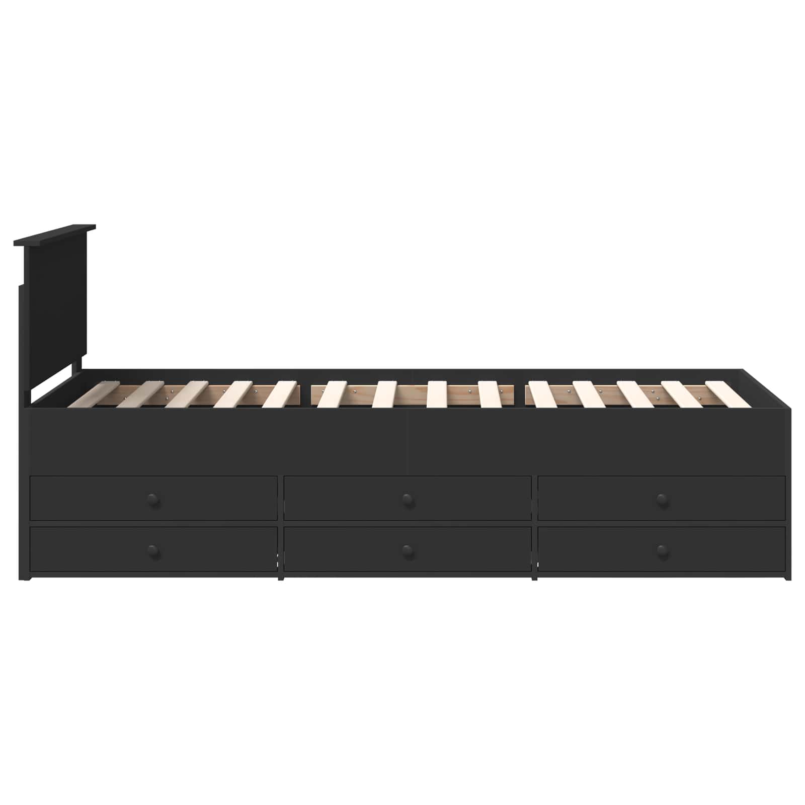 vidaXL Slaapbank met lade Wit en zwart 100 x 200 cm Bewerkt hout