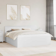 vidaXL Bedframe met hoofdeinde Wit 200 x 200 cm Bewerkt hout