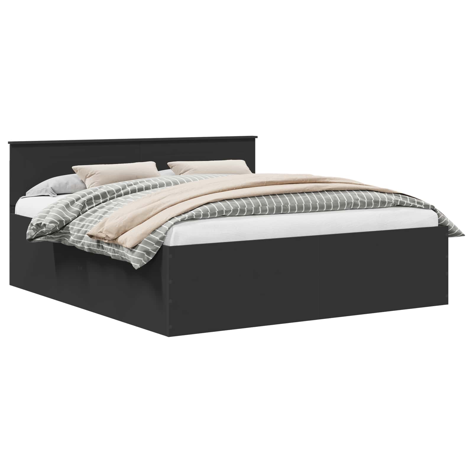 vidaXL Bedframe met hoofdeinde Wit 200 x 200 cm Bewerkt hout