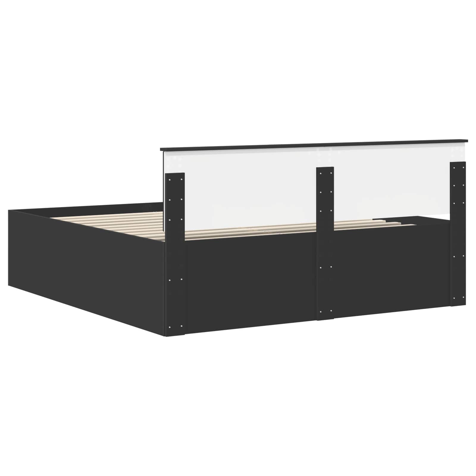 vidaXL Bedframe met hoofdeinde Wit 200 x 200 cm Bewerkt hout