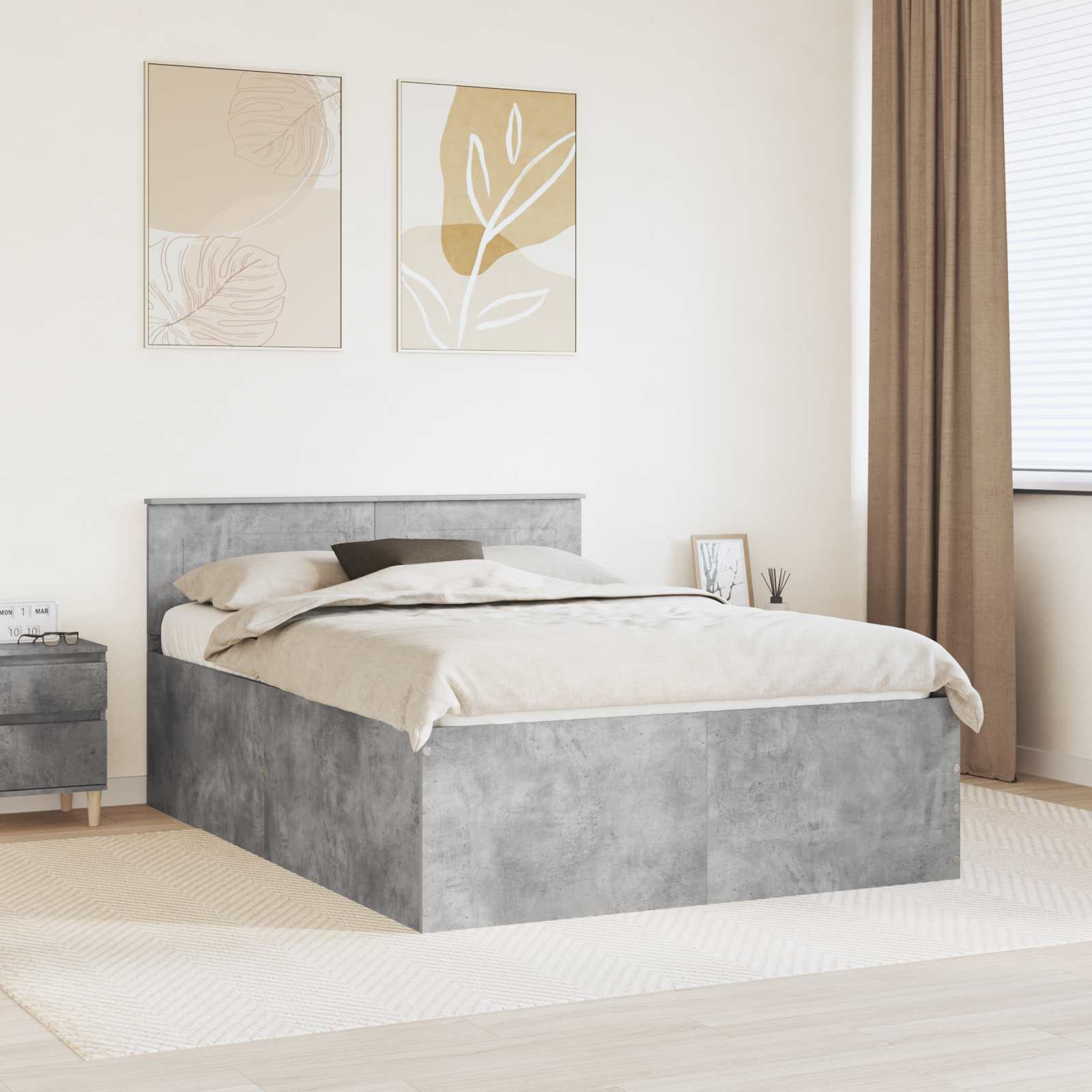 vidaXL Bedframe met hoofdeinde Wit 200 x 200 cm Bewerkt hout