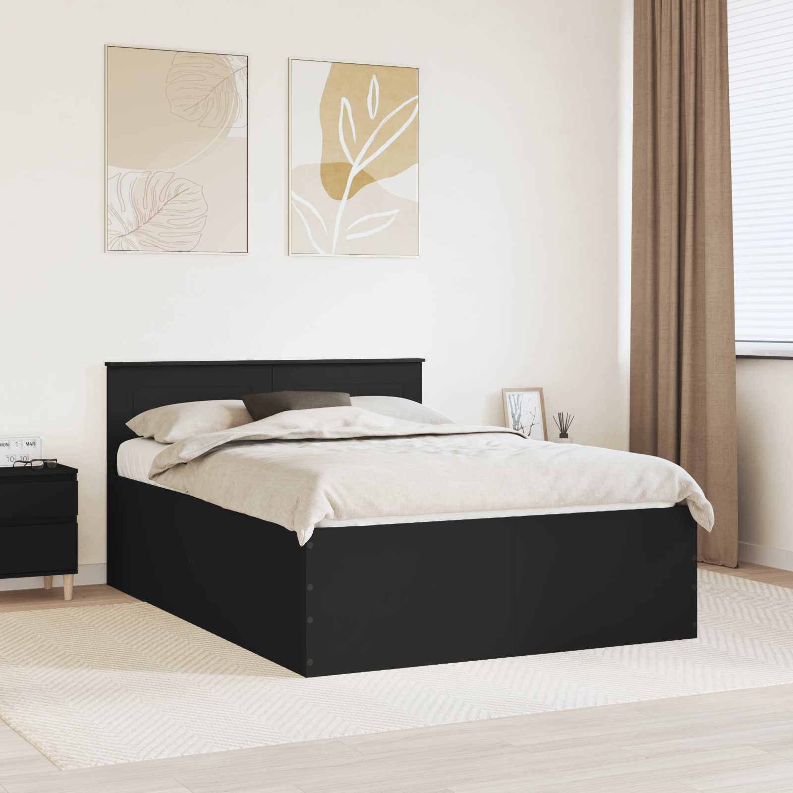 vidaXL Bedframe met hoofdeinde Wit 200 x 200 cm Bewerkt hout