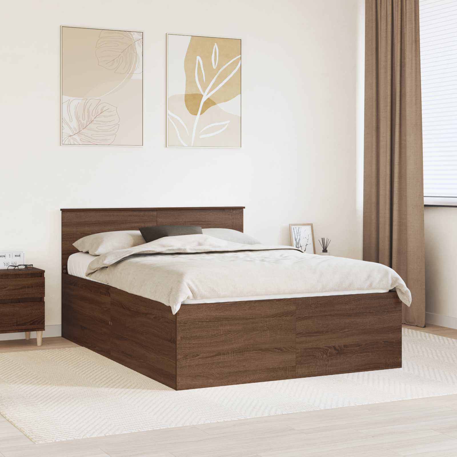 vidaXL Bedframe met hoofdeinde Wit 200 x 200 cm Bewerkt hout