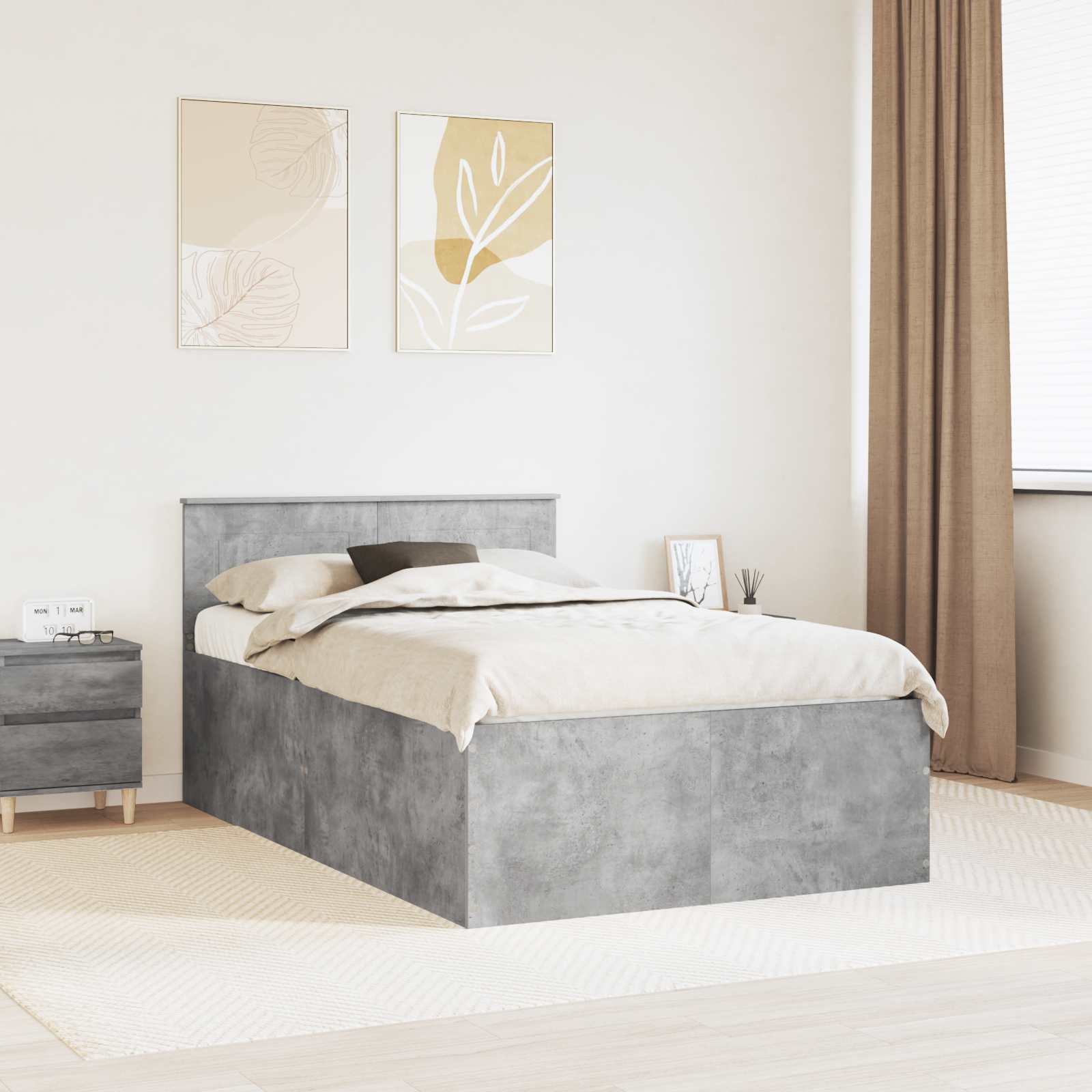 vidaXL Bedframe met hoofdeinde Wit 200 x 200 cm Bewerkt hout