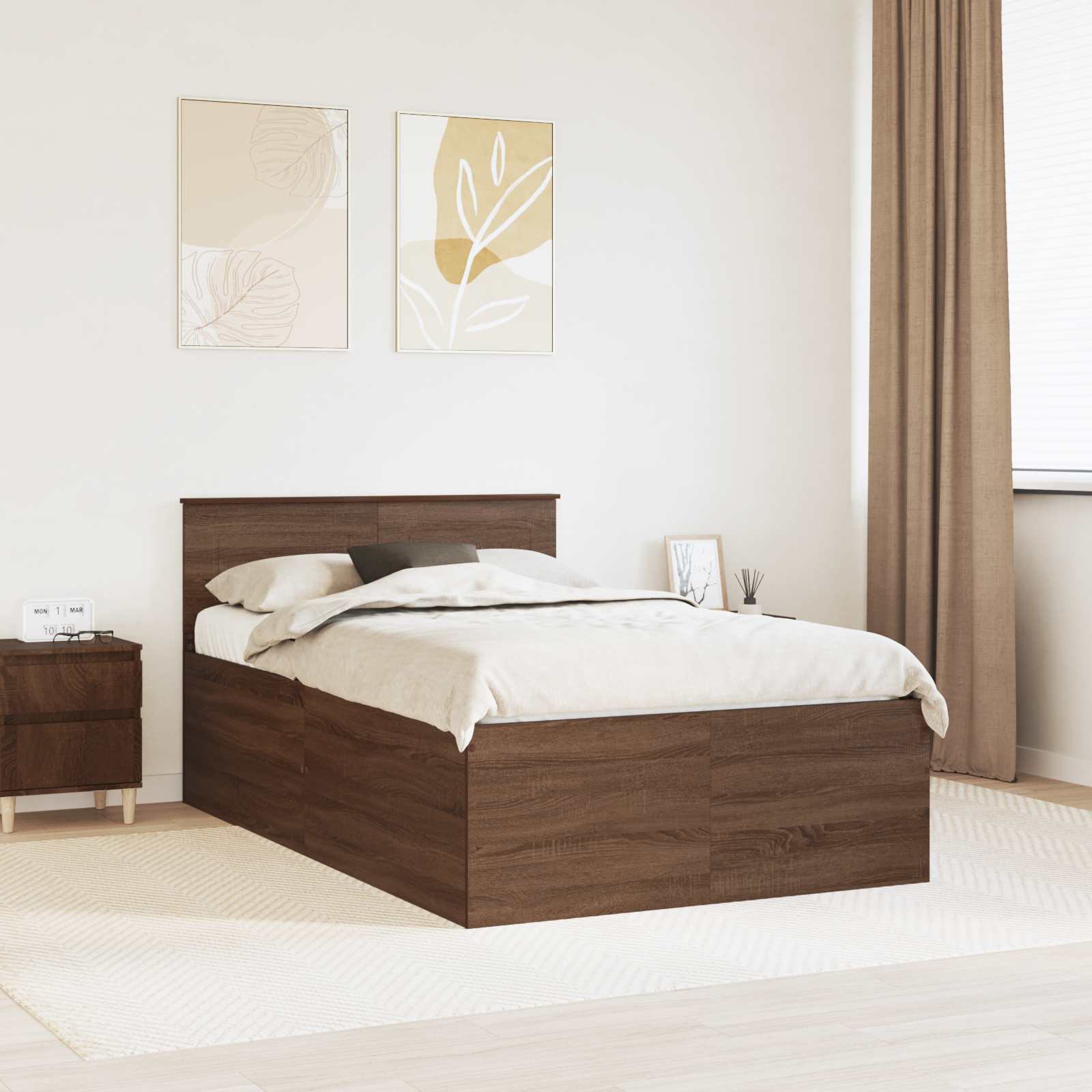 vidaXL Bedframe met hoofdeinde Wit 200 x 200 cm Bewerkt hout