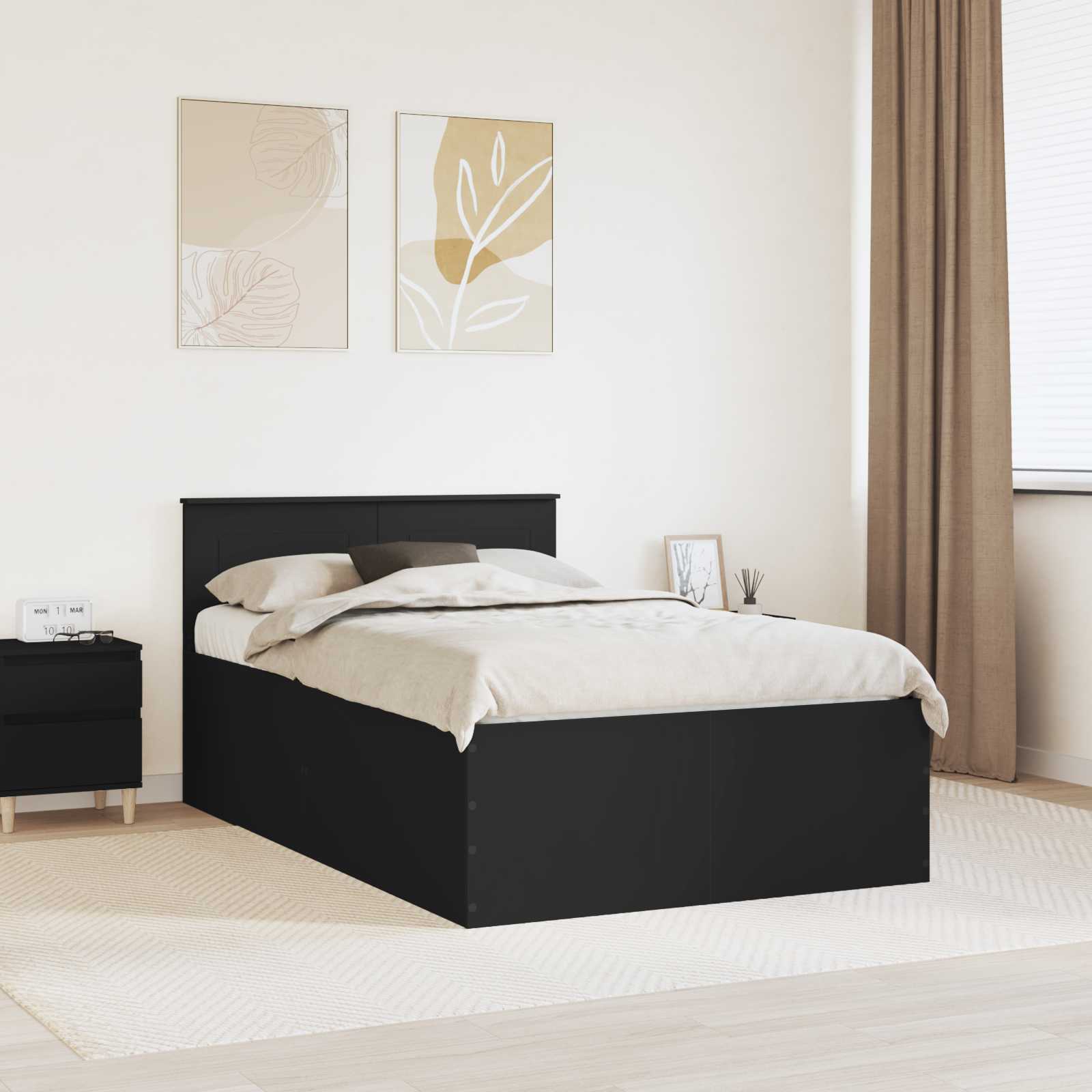 vidaXL Bedframe met hoofdeinde Wit 200 x 200 cm Bewerkt hout