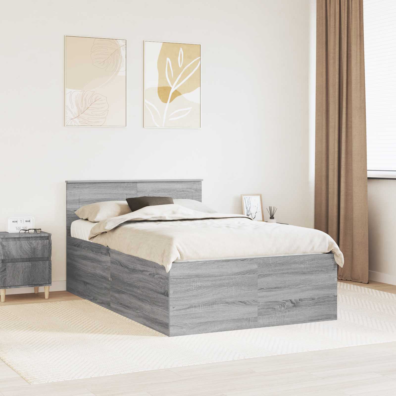 vidaXL Bedframe met hoofdeinde Wit 200 x 200 cm Bewerkt hout
