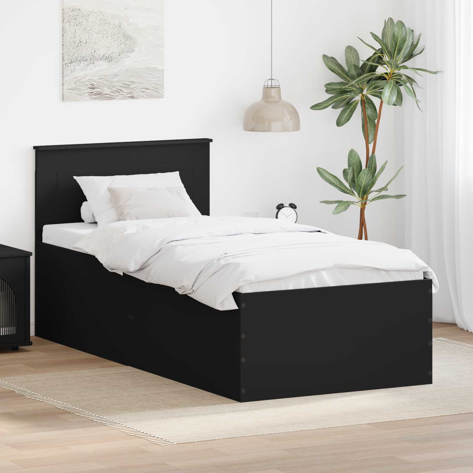 vidaXL Bedframe met hoofdeinde Wit 200 x 200 cm Bewerkt hout