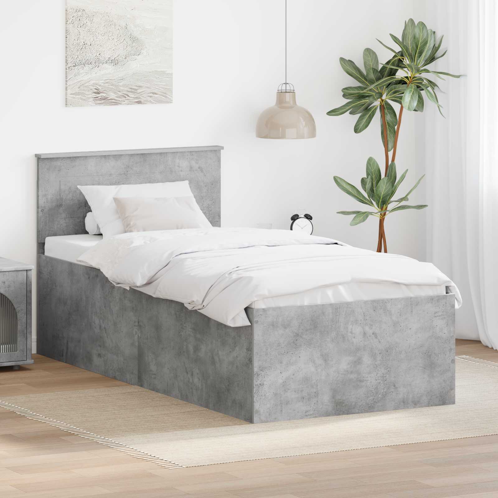 vidaXL Bedframe met hoofdeinde Wit 200 x 200 cm Bewerkt hout