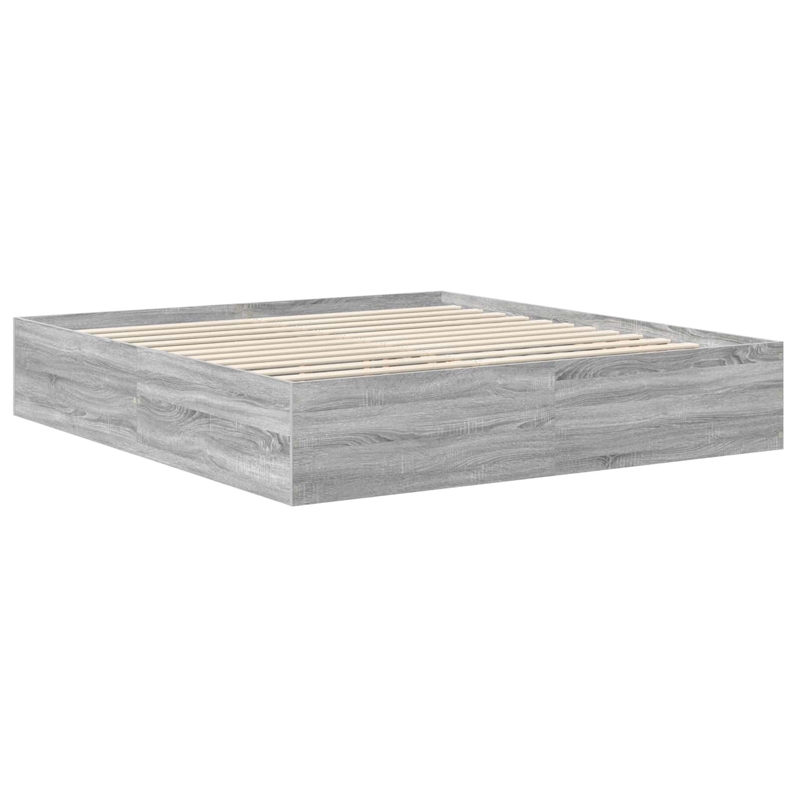 vidaXL Bedframe met hoofdeinde Zwart 200 x 200 cm Bewerkt hout