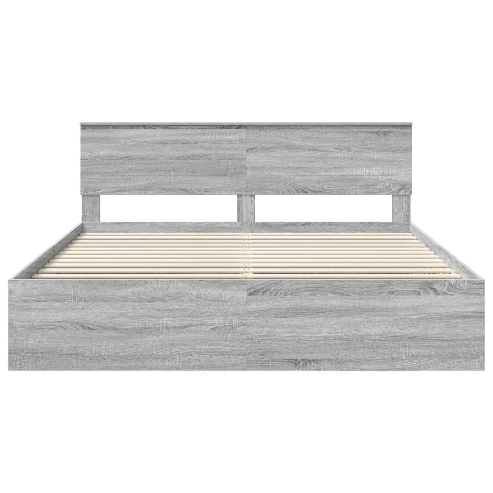 vidaXL Bedframe met hoofdeinde Zwart 200 x 200 cm Bewerkt hout