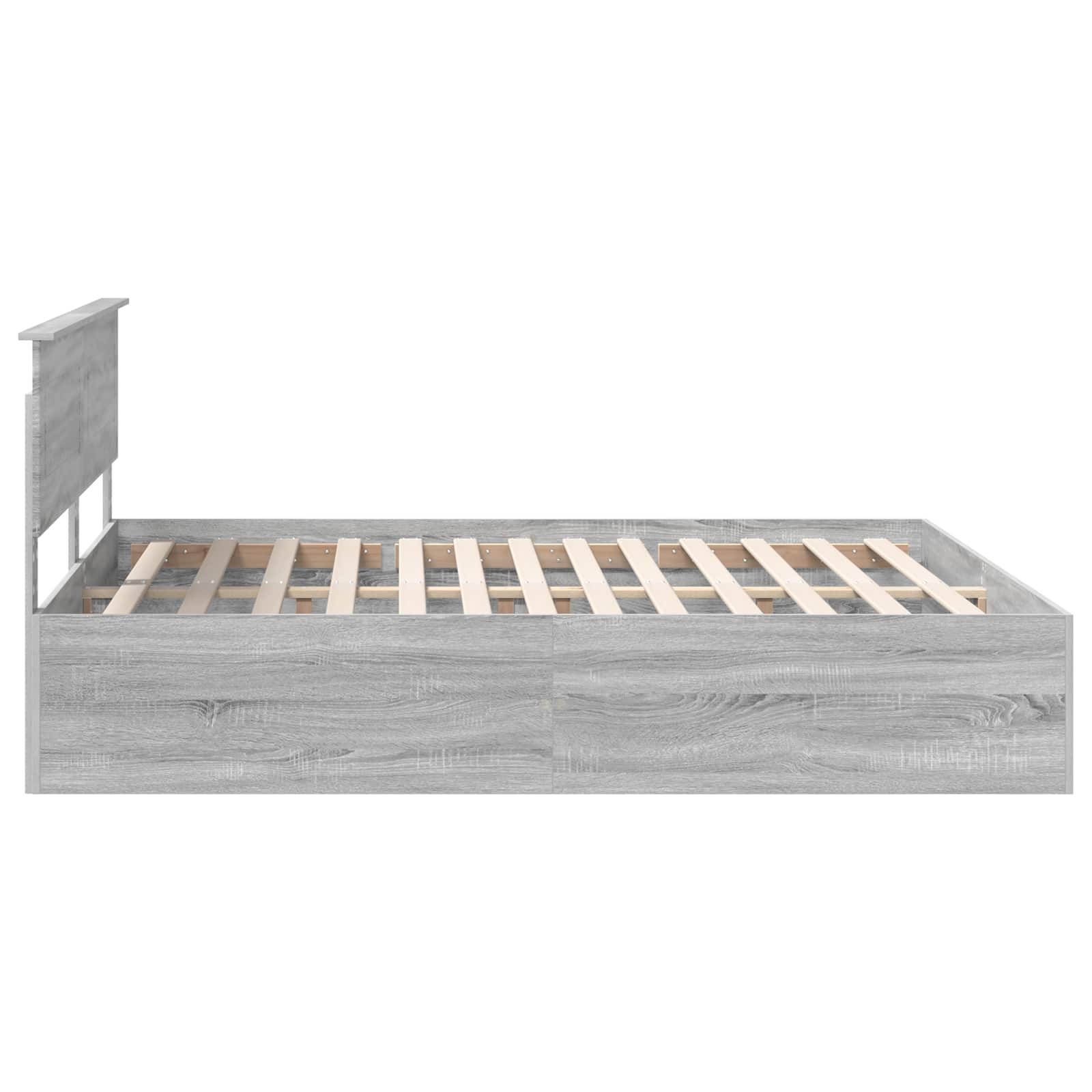 vidaXL Bedframe met hoofdeinde Zwart 200 x 200 cm Bewerkt hout
