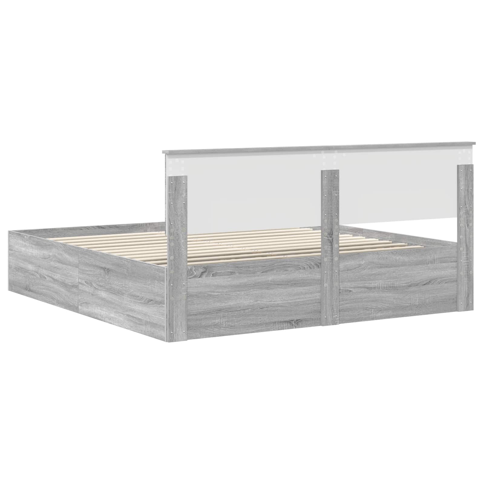vidaXL Bedframe met hoofdeinde Zwart 200 x 200 cm Bewerkt hout