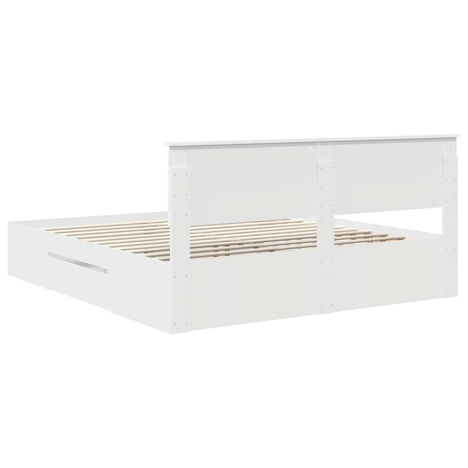 vidaXL Bedframe met hoofdeinde Wit 200 x 200 cm Bewerkt hout