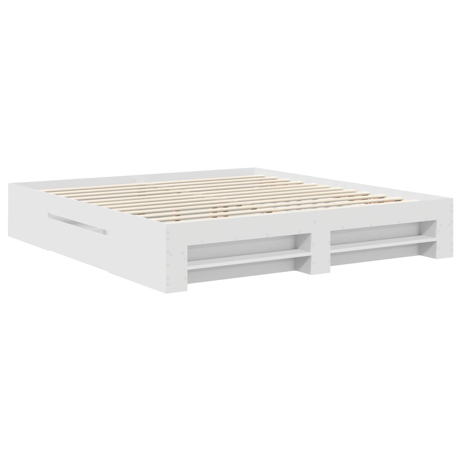 vidaXL Bedframe met hoofdeinde Wit 200 x 200 cm Bewerkt hout