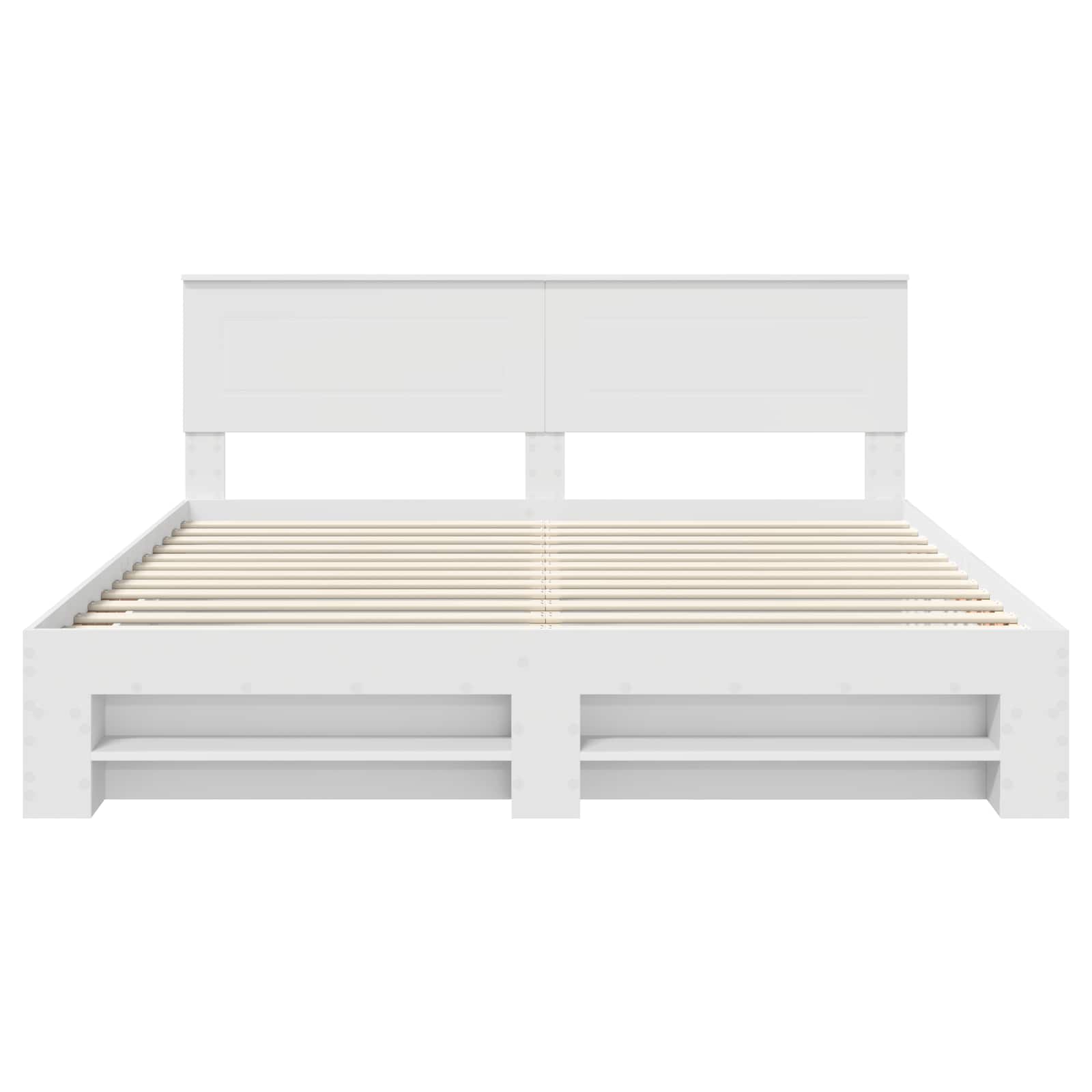 vidaXL Bedframe met hoofdeinde Wit 200 x 200 cm Bewerkt hout
