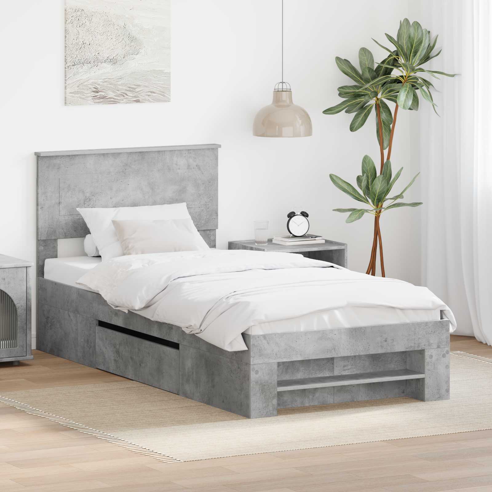 vidaXL Bedframe met hoofdeinde Wit 200 x 200 cm Bewerkt hout