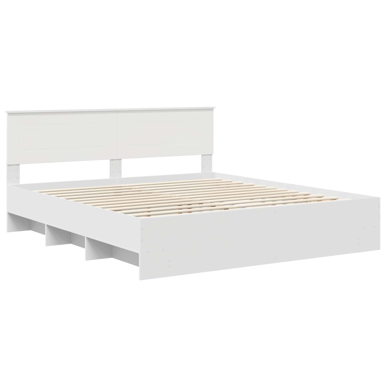 vidaXL Bedframe met hoofdeinde Wit 200 x 200 cm Bewerkt hout