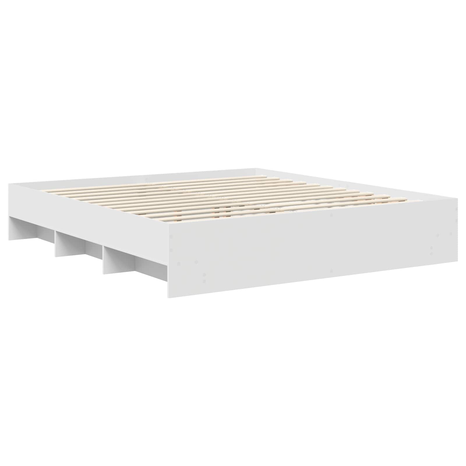 vidaXL Bedframe met hoofdeinde Wit 200 x 200 cm Bewerkt hout