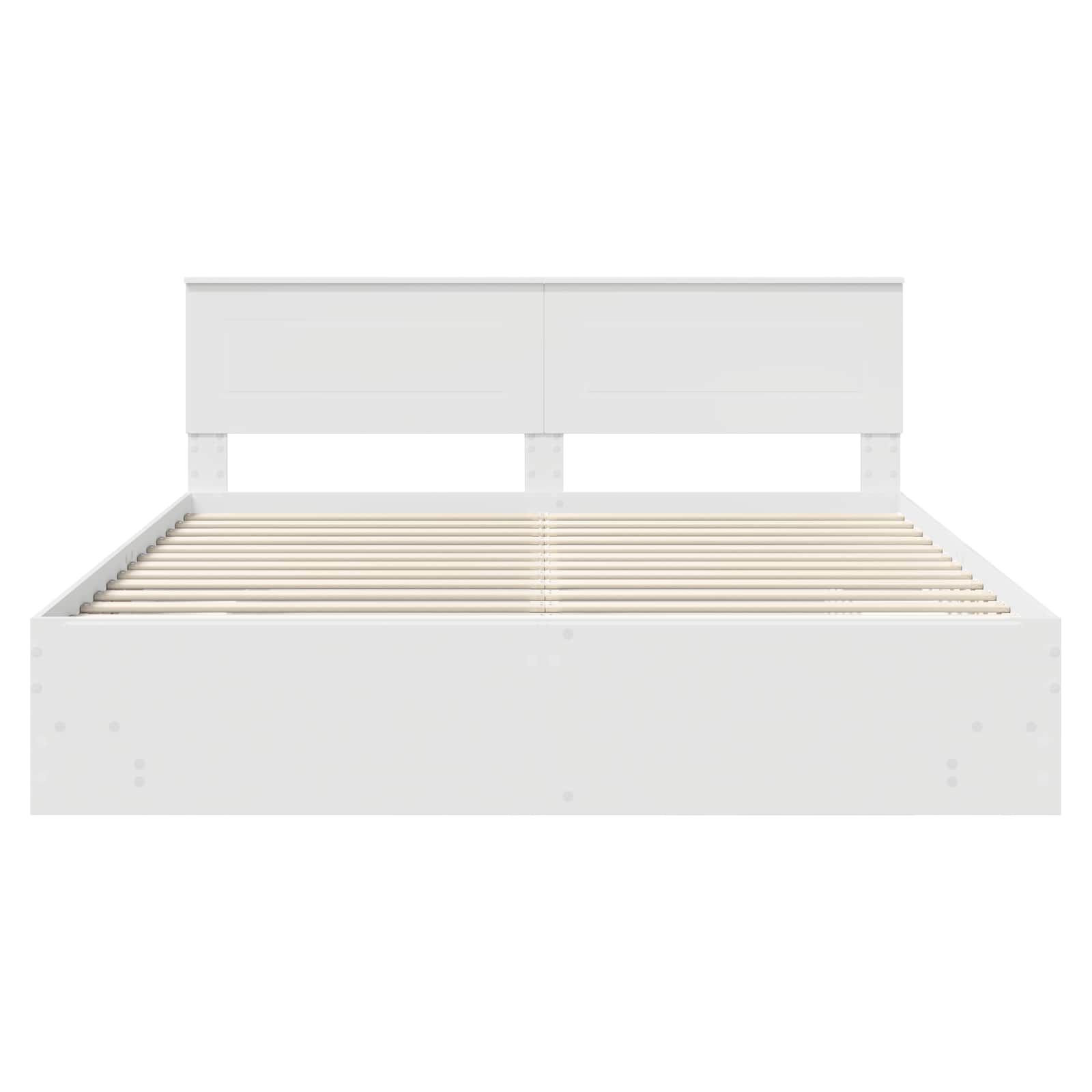 vidaXL Bedframe met hoofdeinde Wit 200 x 200 cm Bewerkt hout