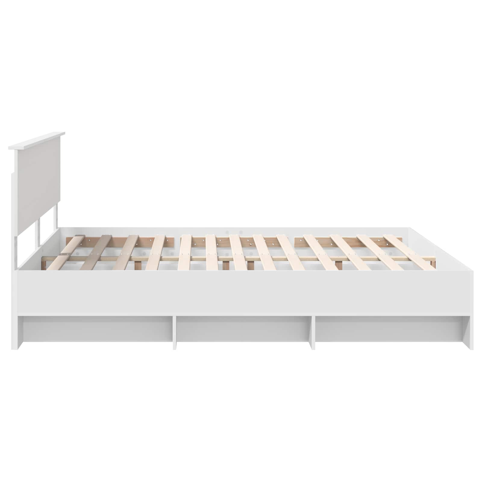 vidaXL Bedframe met hoofdeinde Wit 200 x 200 cm Bewerkt hout