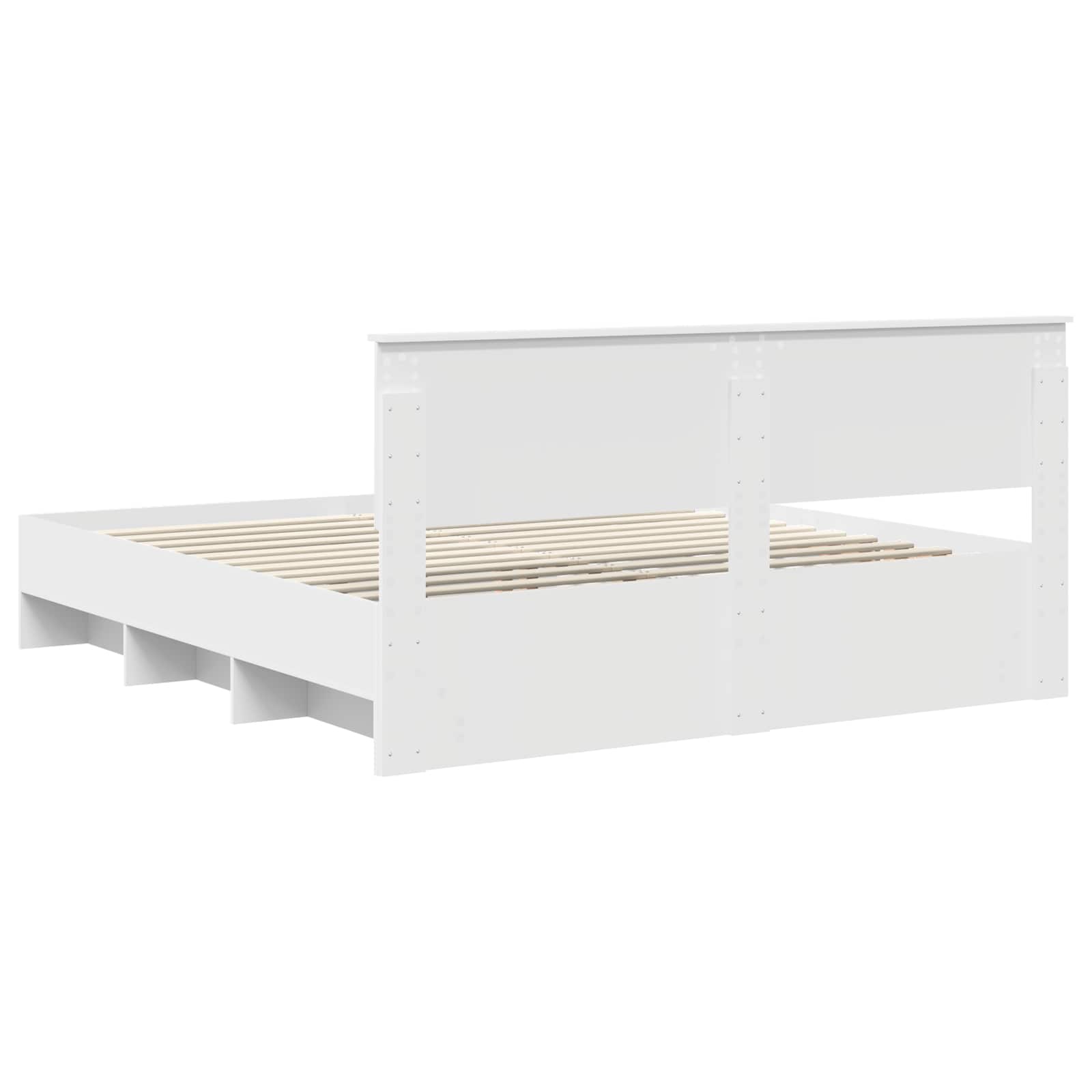 vidaXL Bedframe met hoofdeinde Wit 200 x 200 cm Bewerkt hout