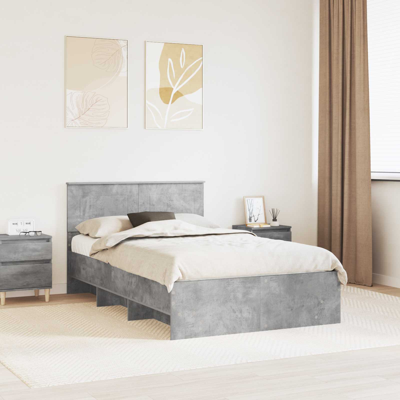 vidaXL Bedframe met hoofdeinde Wit 200 x 200 cm Bewerkt hout