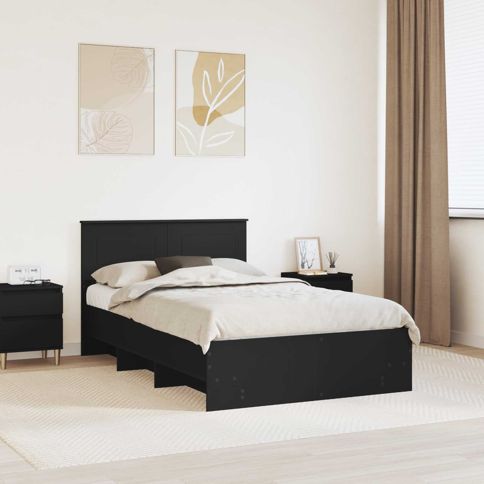 vidaXL Bedframe met hoofdeinde Wit 200 x 200 cm Bewerkt hout