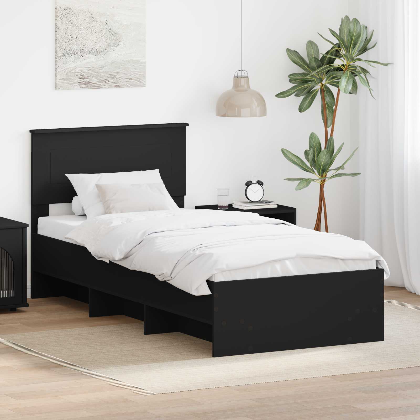vidaXL Bedframe met hoofdeinde Wit 200 x 200 cm Bewerkt hout