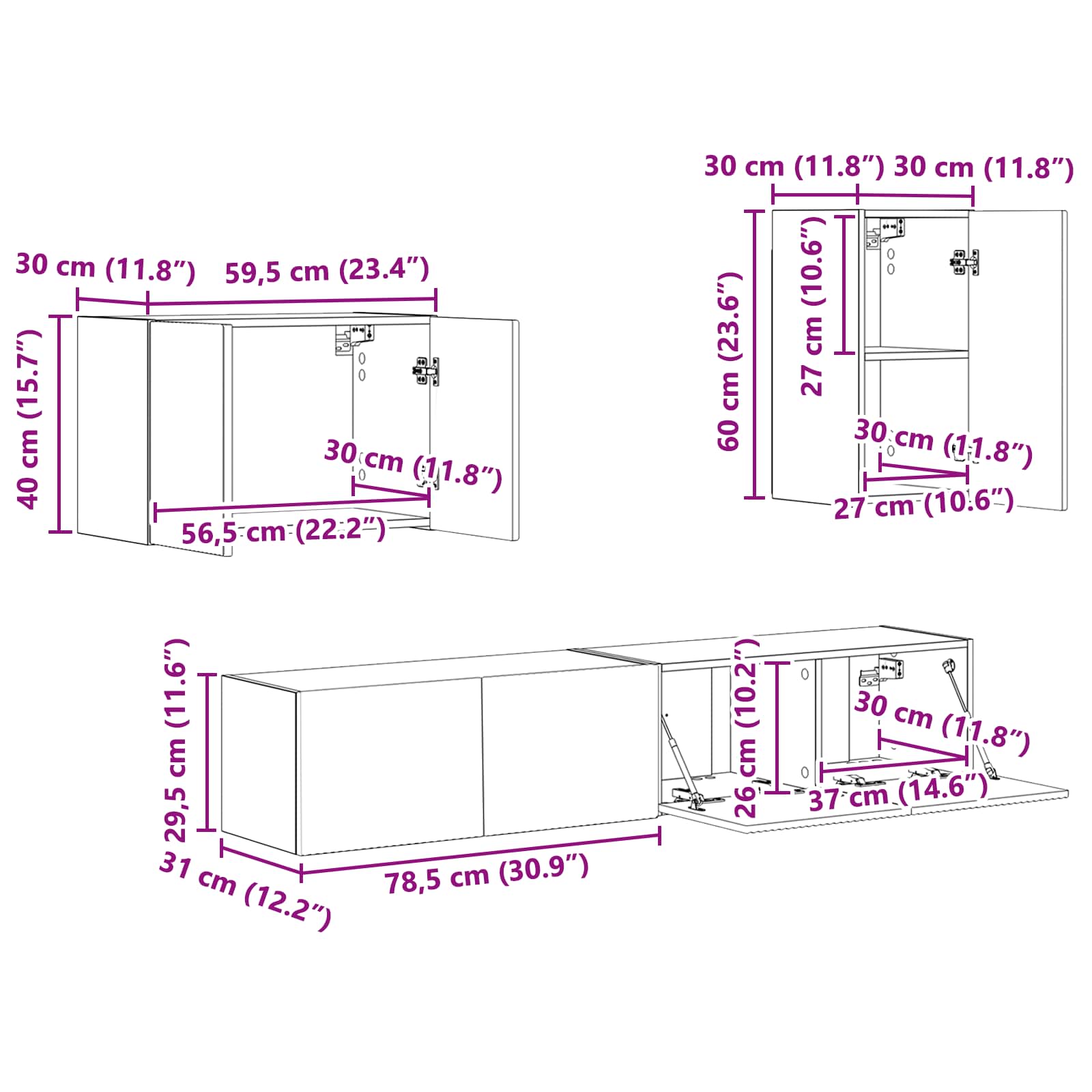 vidaXL 4 pcs Wit
