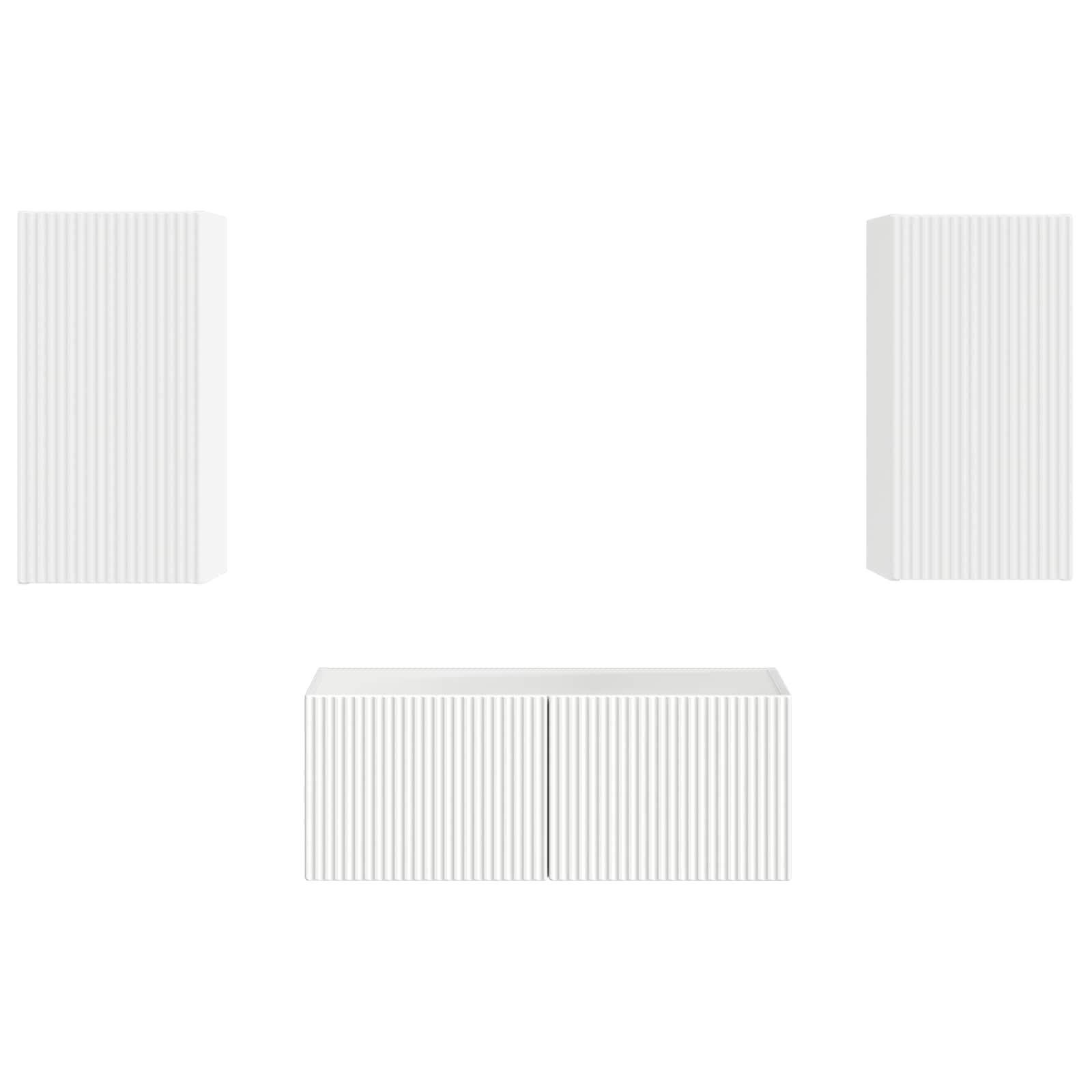 vidaXL Tv-meubelset Wandgemonteerd 2 pcs Wit Bewerkt hout