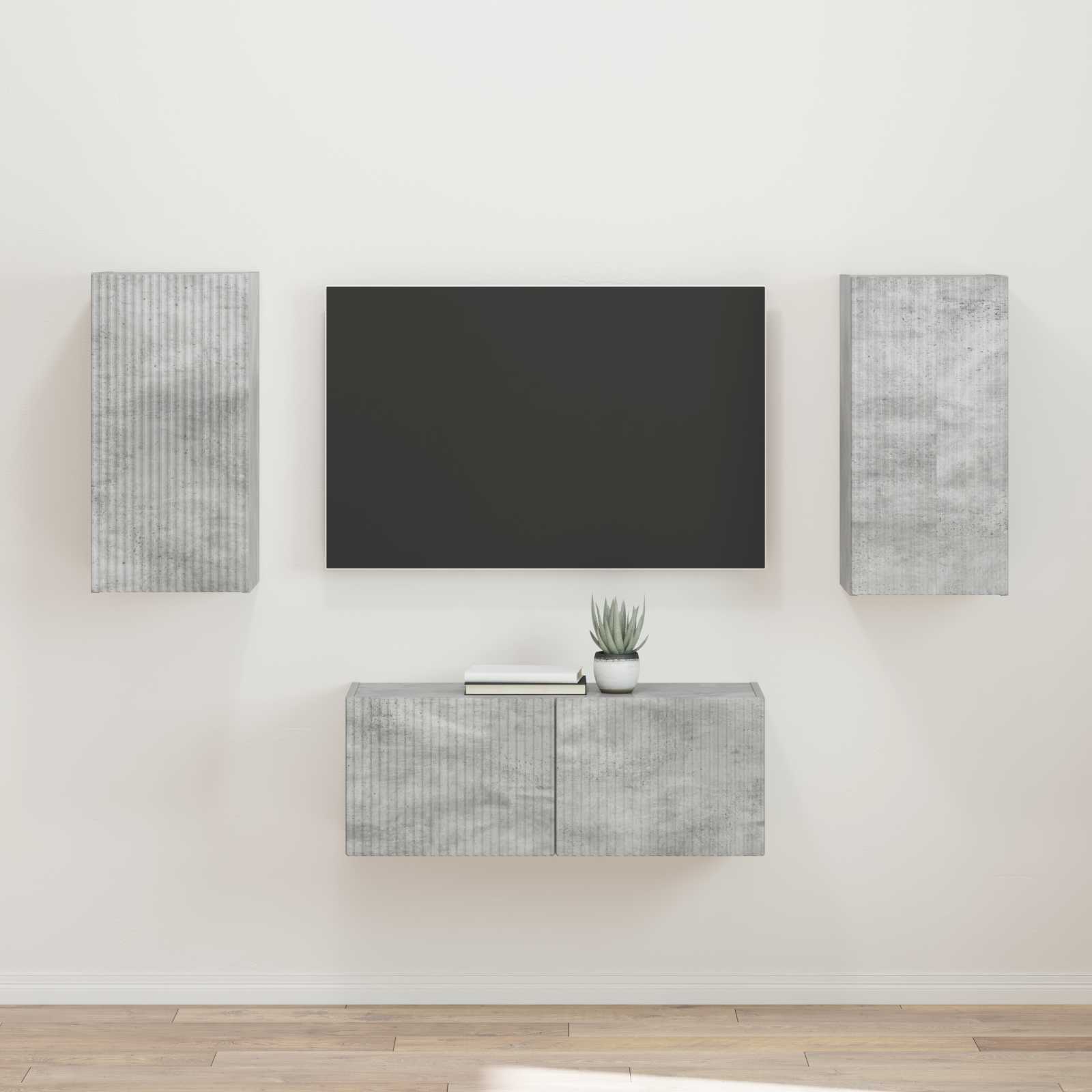 vidaXL Tv-meubelset Wandgemonteerd 2 pcs Wit Bewerkt hout