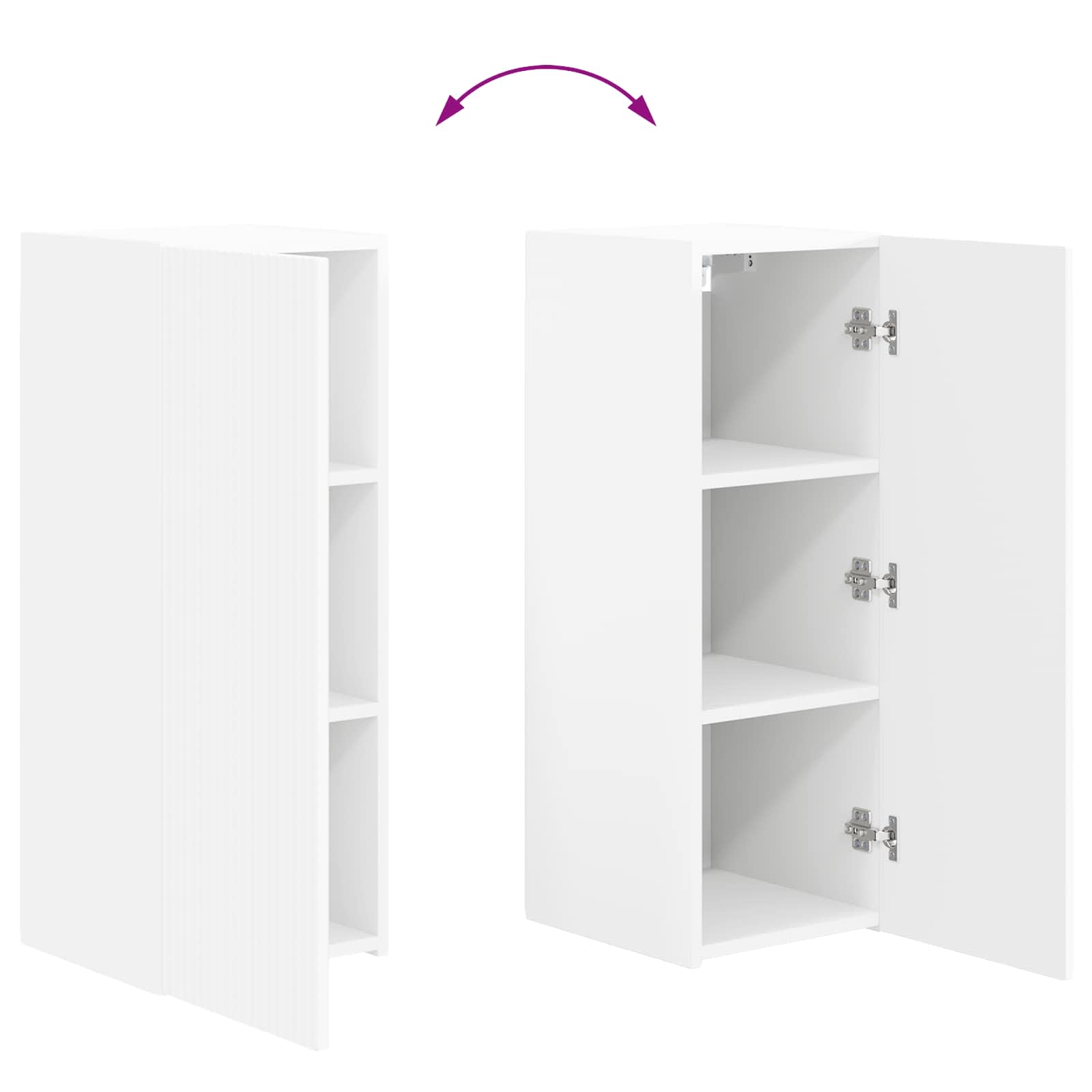 vidaXL Tv-meubelset Wandgemonteerd 2 pcs Wit Bewerkt hout