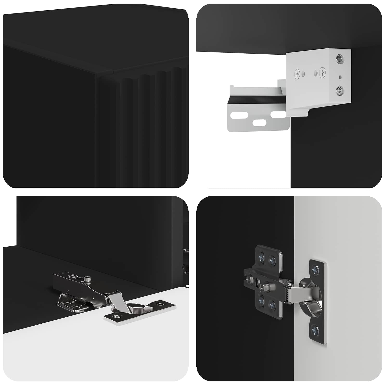 vidaXL Tv-meubelset Wandgemonteerd 3 pcs Wit Bewerkt hout